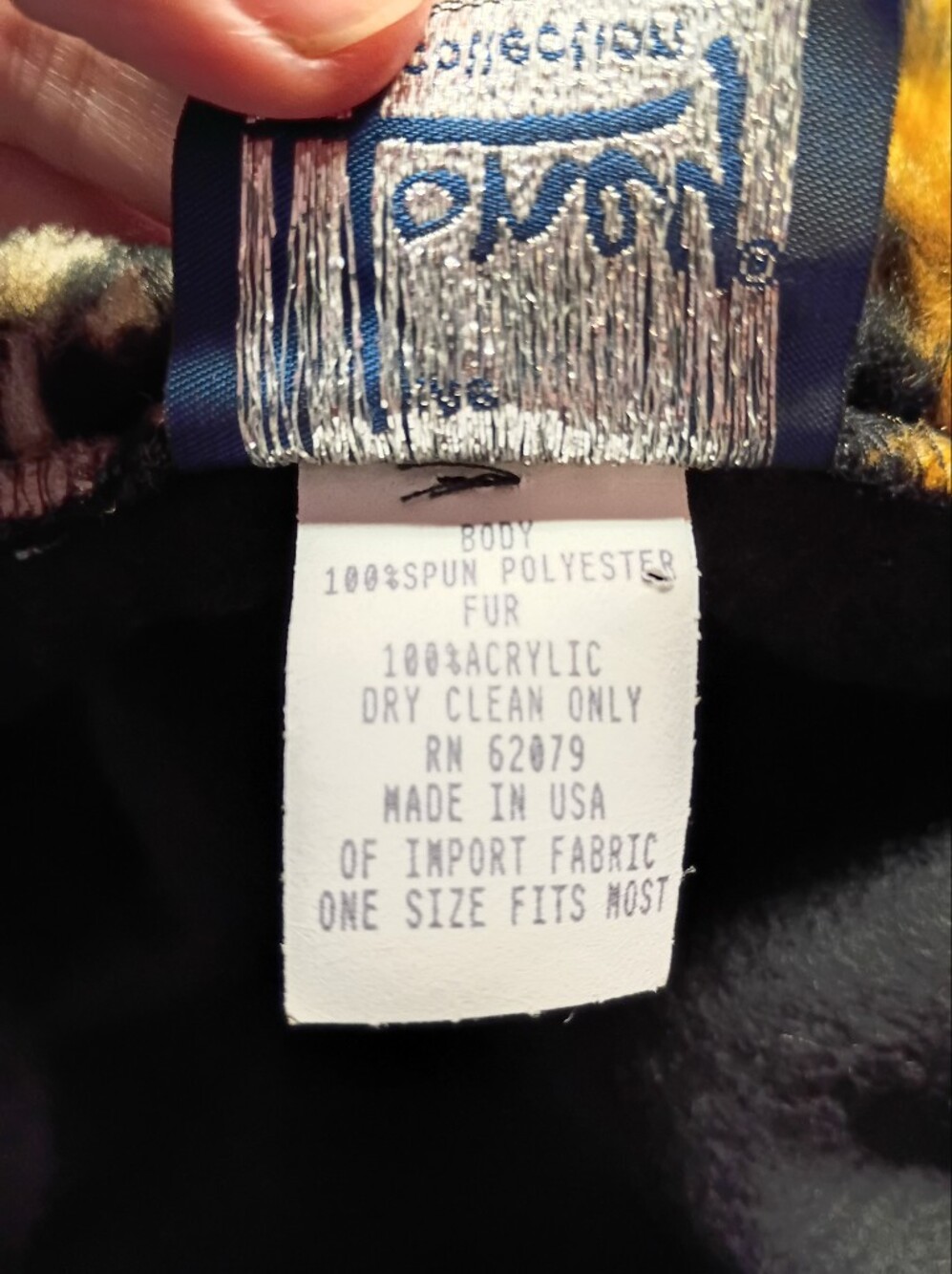 Vintage Black Cape w/ Leopard Faux-Fur Trim - Picture 8 of 9
